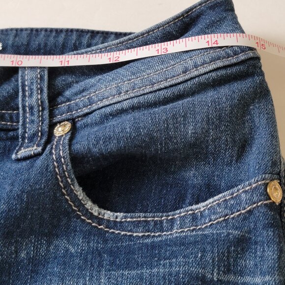 Seven7 Bermuda Shorts Stretch Denim Zip Button Closure Medium Wash Blue Size 6 - Picture 10 of 15